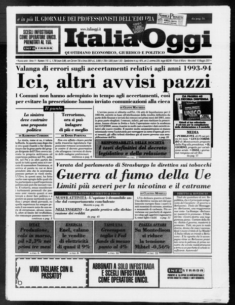 Italia oggi : quotidiano di economia finanza e politica